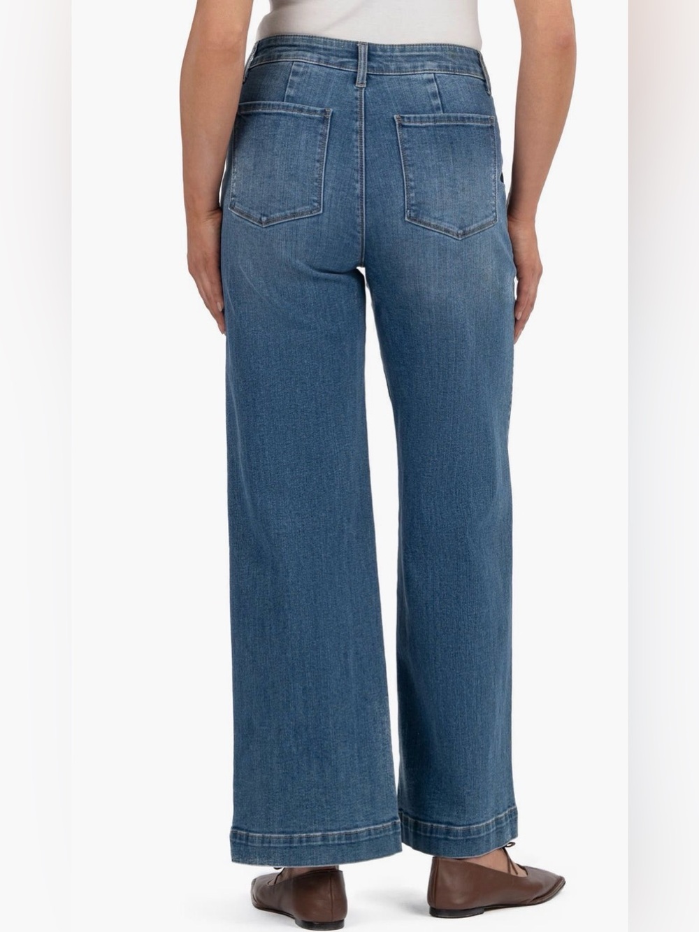 NEW…KUT from the Kloth Patch Pocket High Waist Wide-Leg Jeans - Picture 2 of 6